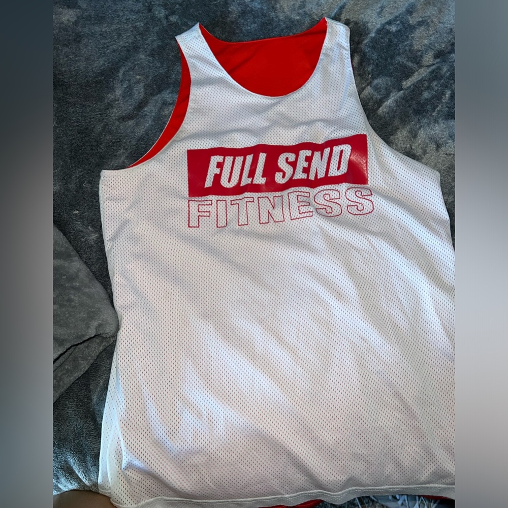 Full Send Fitness Reversible Red and White Jersey